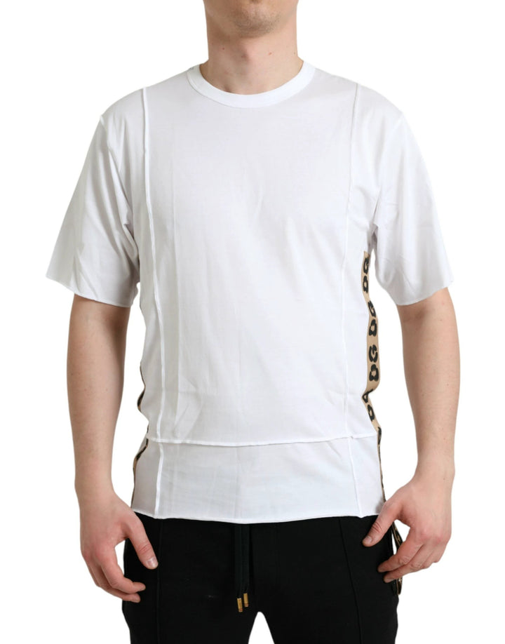 Dolce &amp; Gabbana Sample Sale Dolce &amp; Gabbana White Logo Crew Neck Short Sleeves T-shirt - | Designer outlet