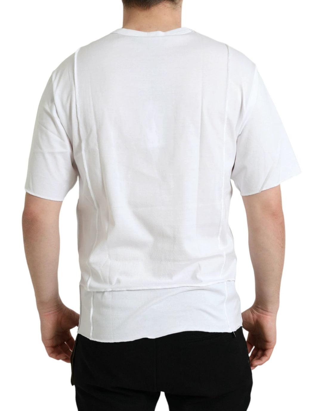 Dolce &amp; Gabbana Sample Sale Dolce &amp; Gabbana White Logo Crew Neck Short Sleeves T-shirt - | Designer outlet