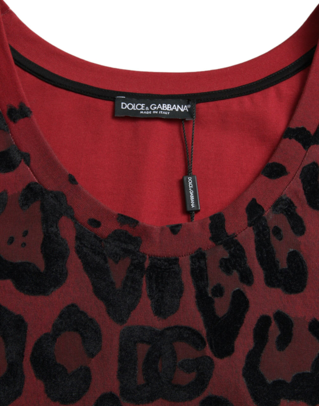 Dolce &amp; Gabbana Sample Sale Dolce &amp; Gabbana Red Leopard Print Sleeveless Tank T-shirt - | Designer outlet