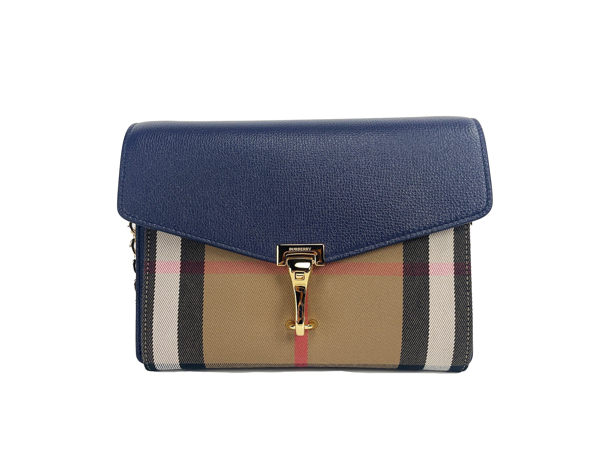 Burberry Macken Small Regency Blue House Check Leather Crossbody Bag As low as 949.00 Ask Me Wear