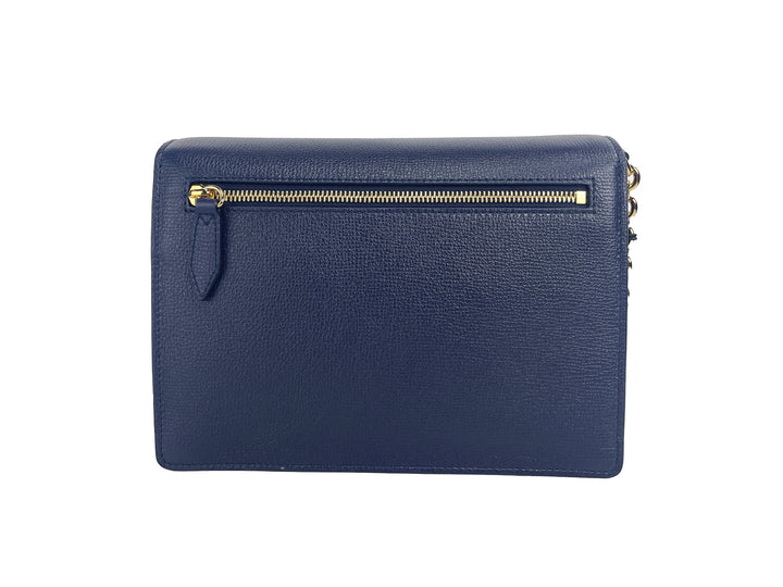 Burberry - Burberry Macken Small Regency Blue House Check Leather Crossbody Bag - 84417 - Ask Me Wear