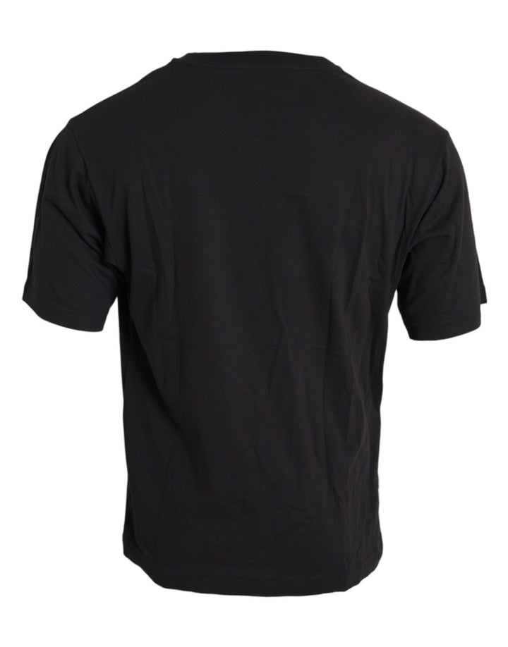 Dolce &amp; Gabbana Sample Sale Dolce &amp; Gabbana Black Printed Pocket Cotton Crewneck T-shirt - | Designer outlet