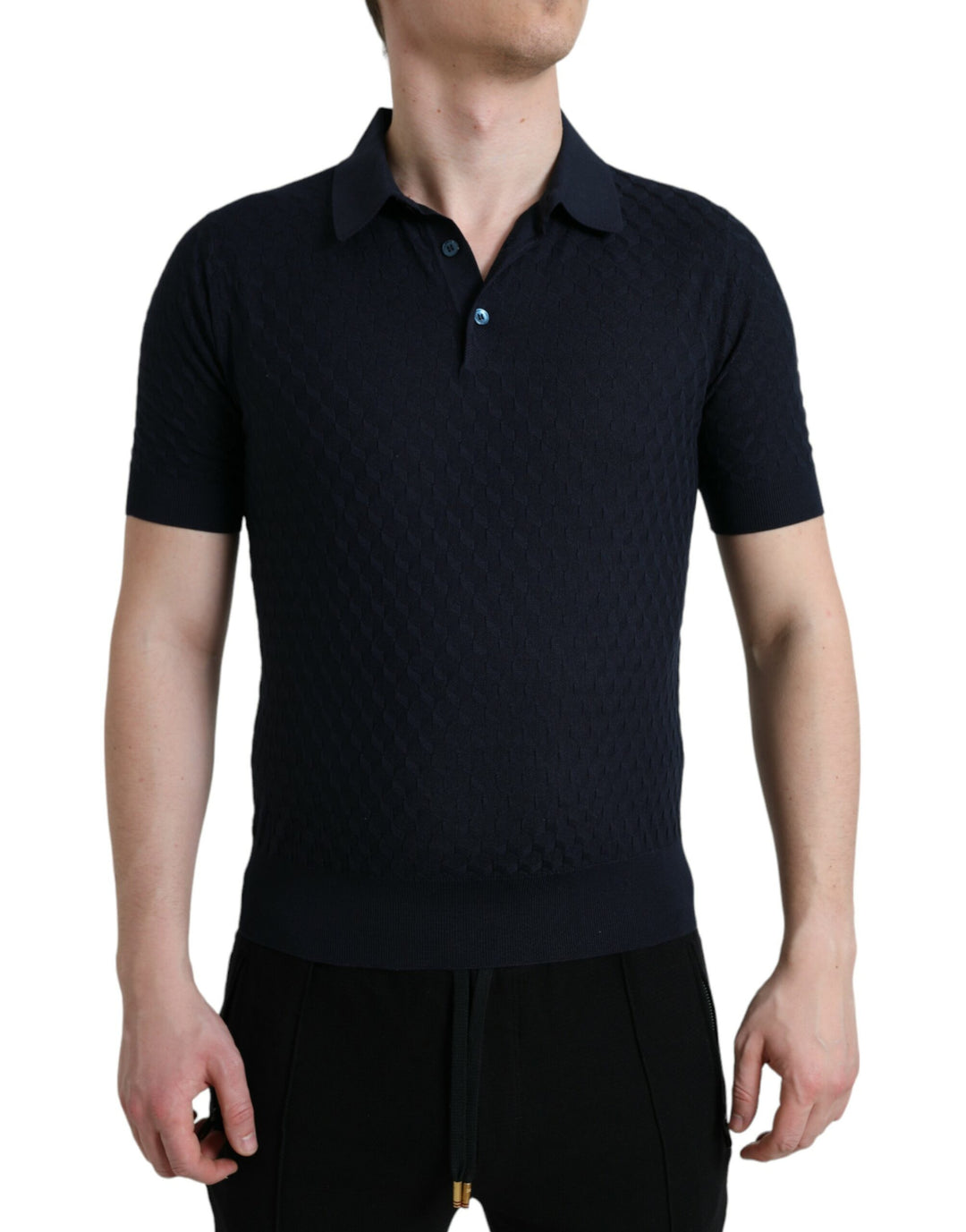 Dolce &amp; Gabbana Sample Sale Dolce &amp; Gabbana Dark Blue Collared Short Sleeve Polo T-shirt - | Designer outlet