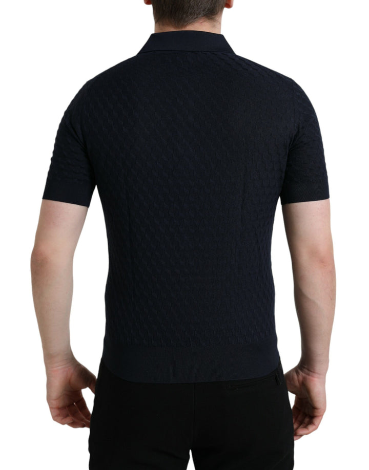 Dolce &amp; Gabbana Sample Sale Dolce &amp; Gabbana Dark Blue Collared Short Sleeve Polo T-shirt - | Designer outlet