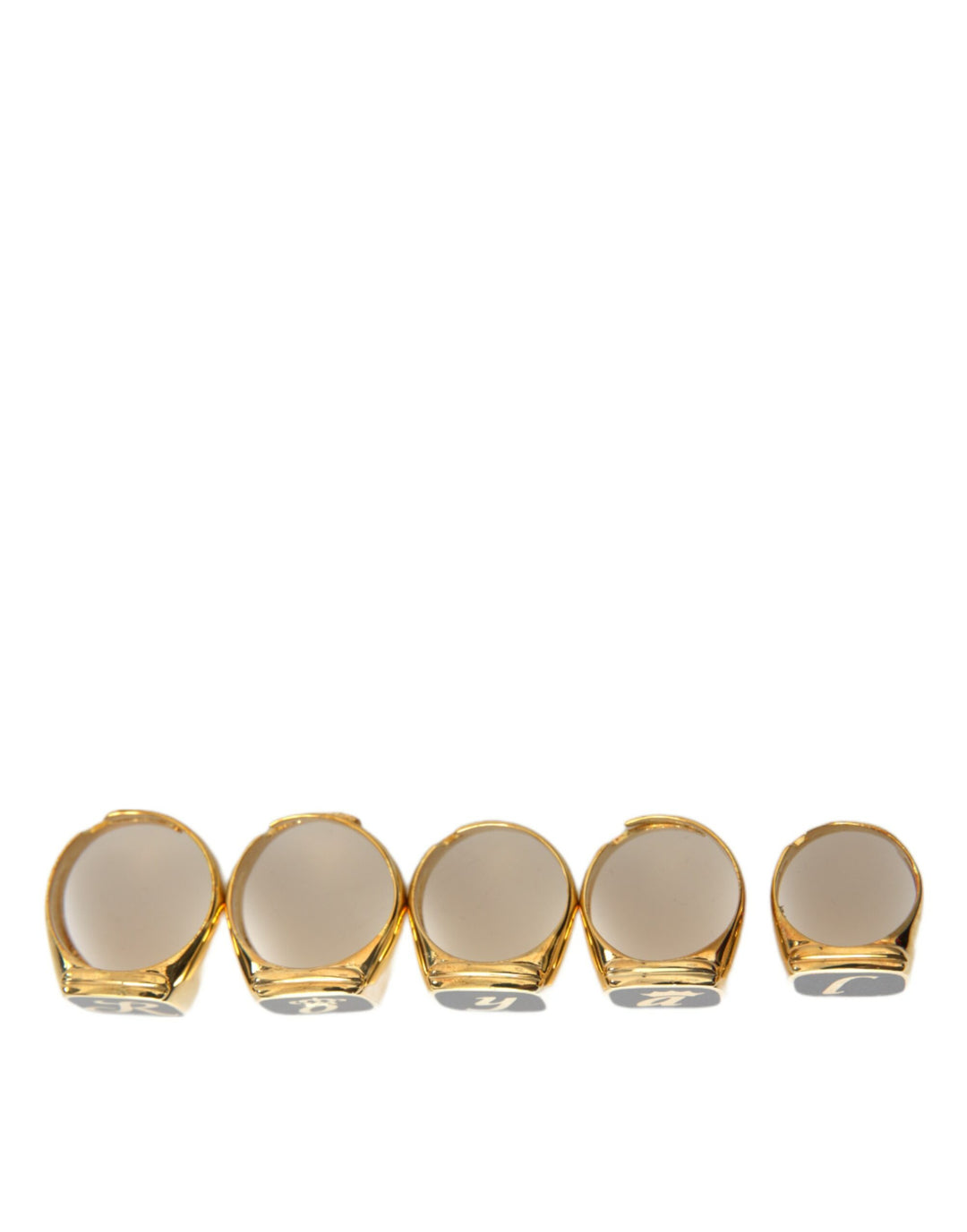 Dolce &amp; Gabbana Sample Sale Dolce &amp; Gabbana Gold Brass ROYAL Enamel Set of 5 Ring - | Designer outlet