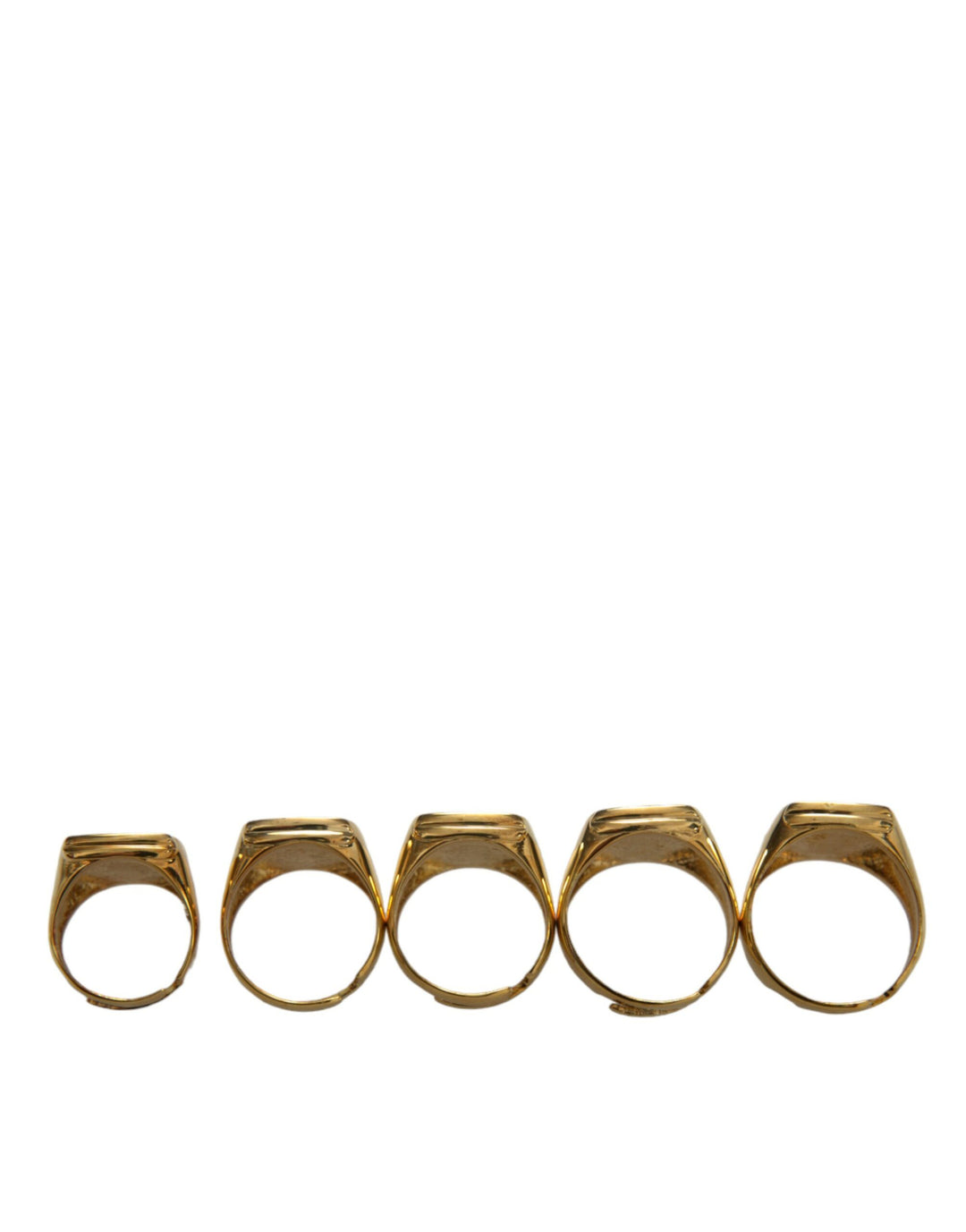 Dolce &amp; Gabbana Sample Sale Dolce &amp; Gabbana Gold Brass ROYAL Enamel Set of 5 Ring - | Designer outlet
