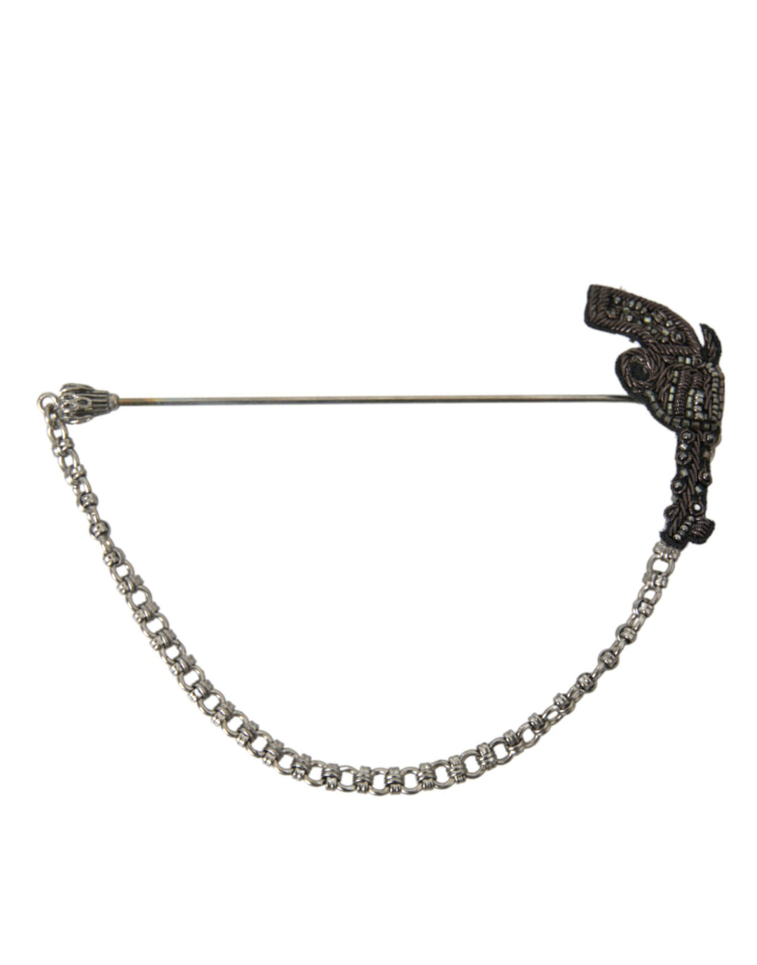 Dolce &amp; Gabbana Sample Sale Dolce &amp; Gabbana Brass Copper Silk Revolver Gun Men Brooch Lapel Pin - | Designer outlet