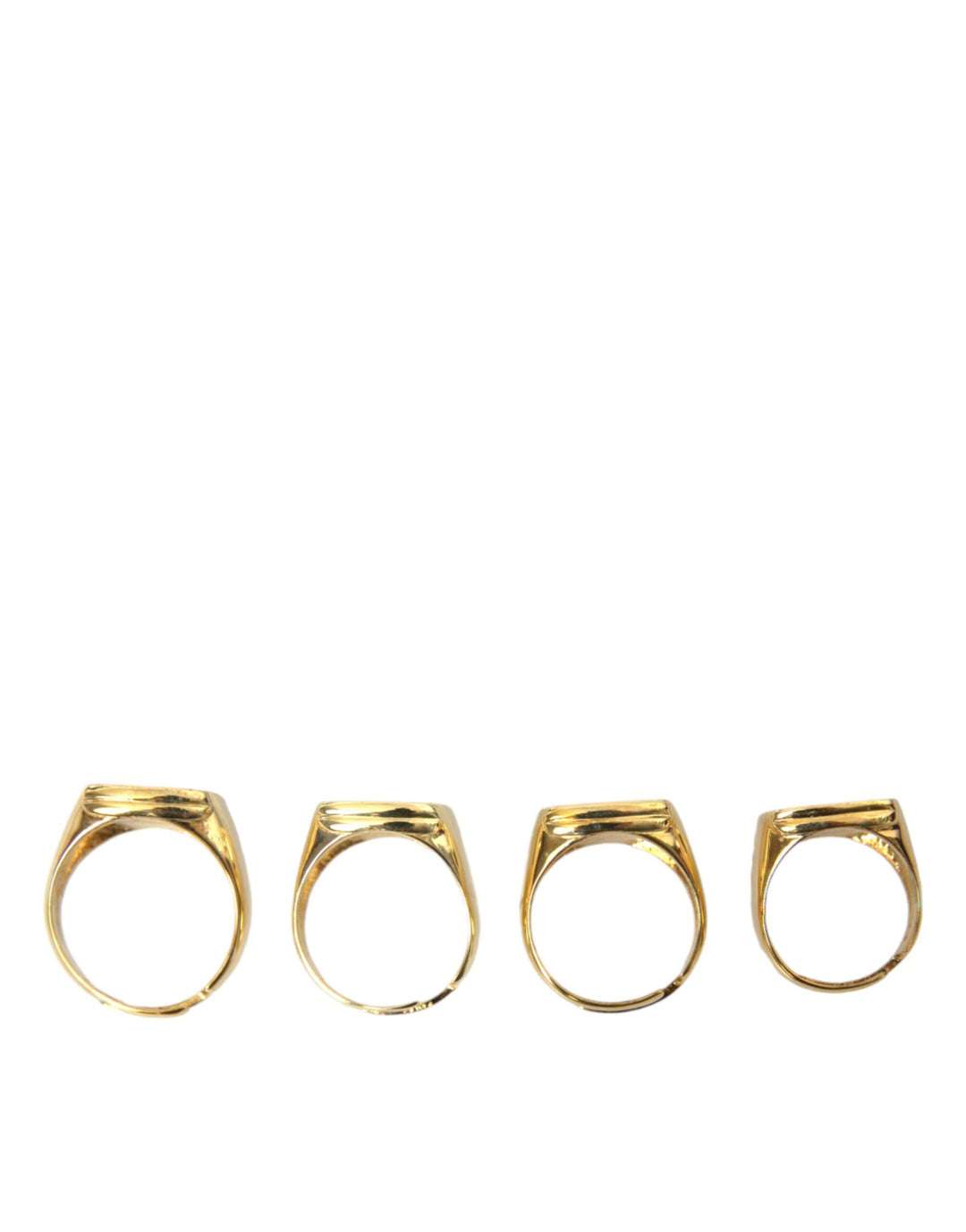 Dolce &amp; Gabbana Sample Sale Dolce &amp; Gabbana Gold Brass KING Enamel Set of 4 Ring - | Designer outlet