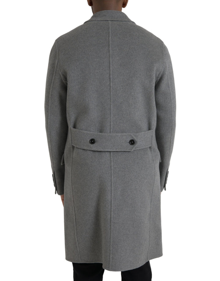 Dolce & Gabbana - Dolce & Gabbana Gray Double Trench Coat Cashmere Jacket - JKT3847 - 48 - Ask Me Wear