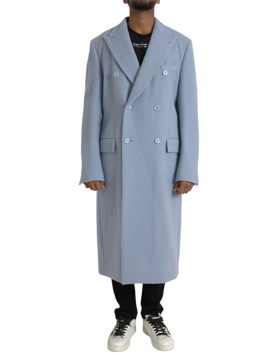 Dolce & Gabbana - Dolce & Gabbana Blue Double Breasted Long Trench Coat Jacket - JKT3851 - 52 - Ask Me Wear