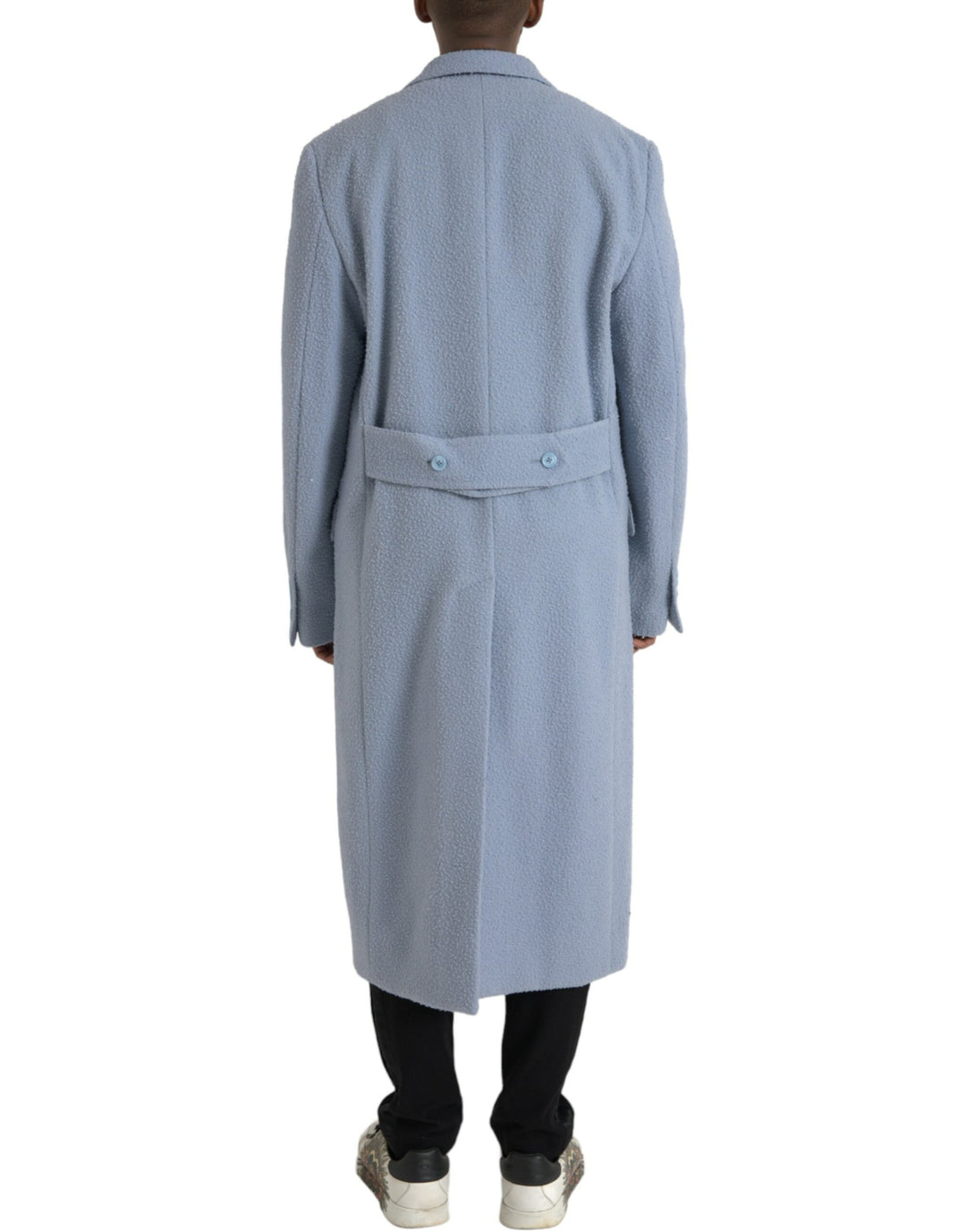 Dolce & Gabbana - Dolce & Gabbana Blue Double Breasted Long Trench Coat Jacket - JKT3851 - 52 - Ask Me Wear