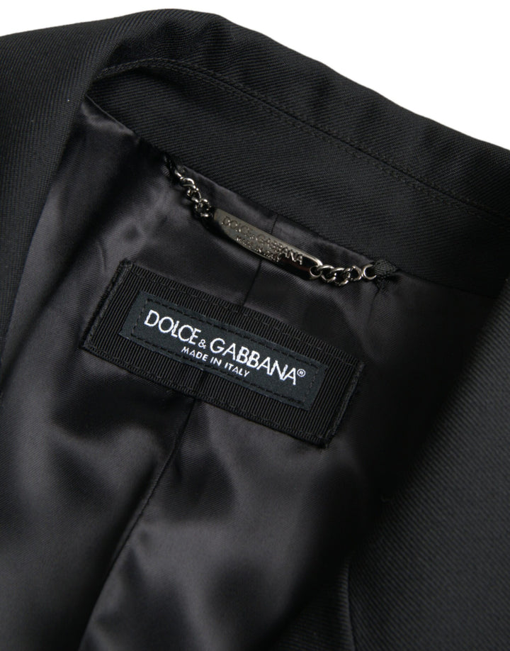 Dolce & Gabbana - Dolce & Gabbana Black Double Breasted Trench Coat Jacket - JKT3857 - 50 - Ask Me Wear