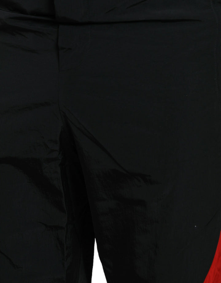 Dolce &amp; Gabbana Sample Sale Dolce &amp; Gabbana Black Red Leopard Print Nylon Jogger Pants - | Designer outlet