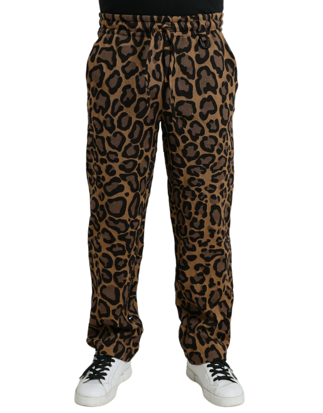 Dolce &amp; Gabbana Sample Sale Dolce &amp; Gabbana Brown Leopard Print Polyester Jogger Pants - | Designer outlet