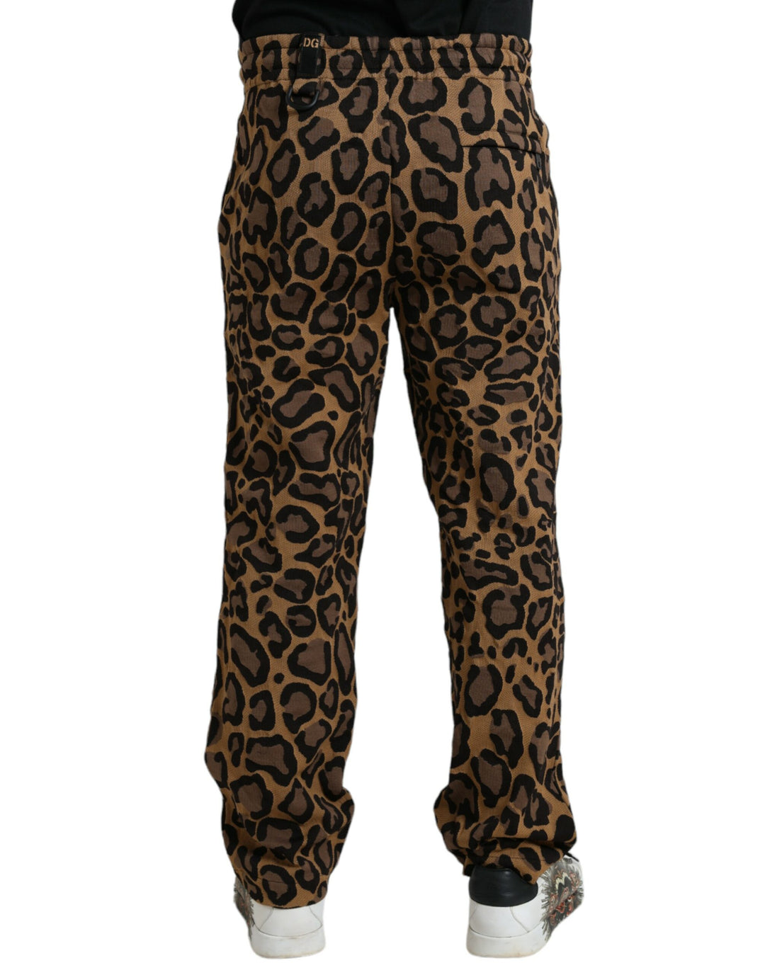 Dolce &amp; Gabbana Sample Sale Dolce &amp; Gabbana Brown Leopard Print Polyester Jogger Pants - | Designer outlet