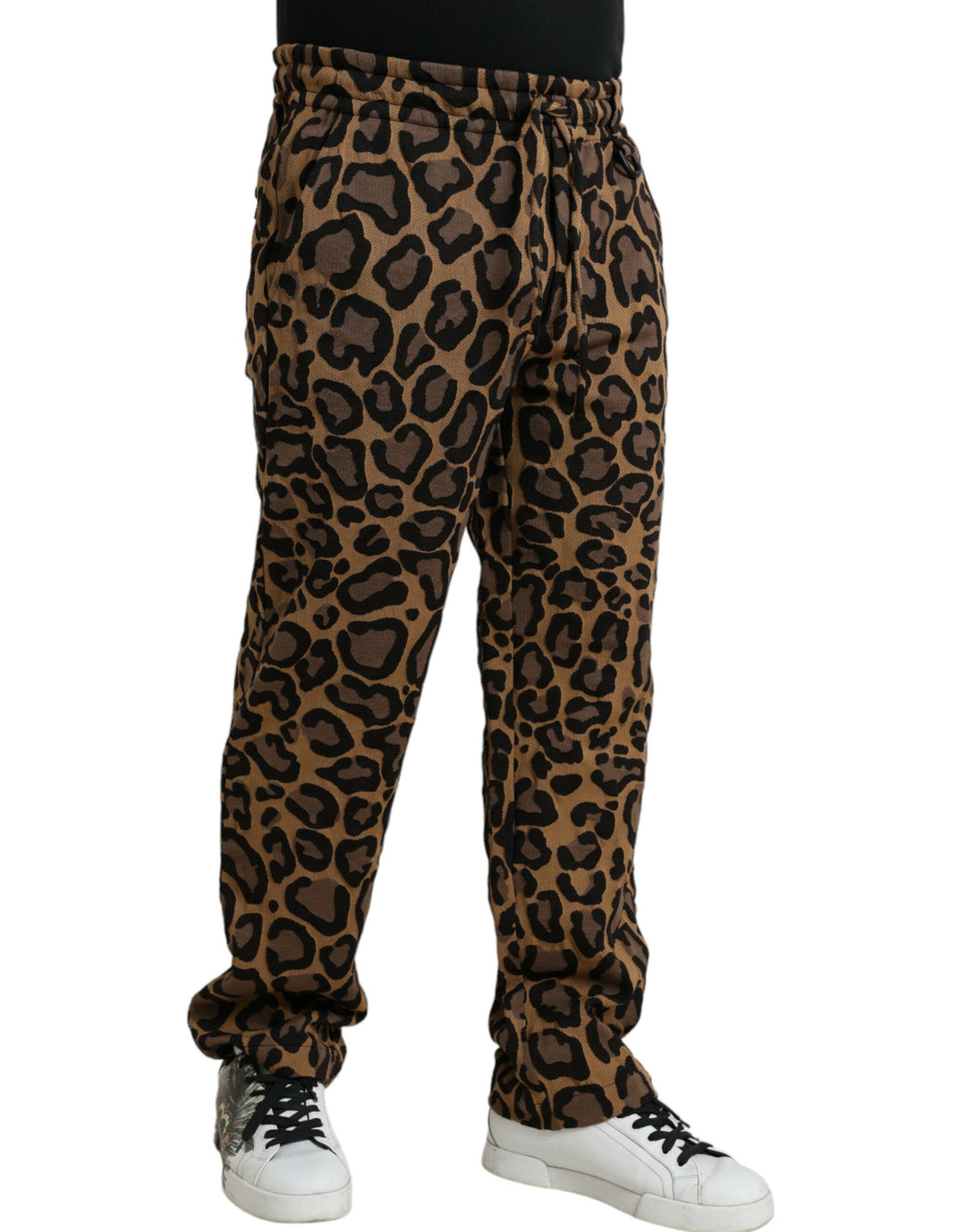 Dolce &amp; Gabbana Sample Sale Dolce &amp; Gabbana Brown Leopard Print Polyester Jogger Pants - | Designer outlet