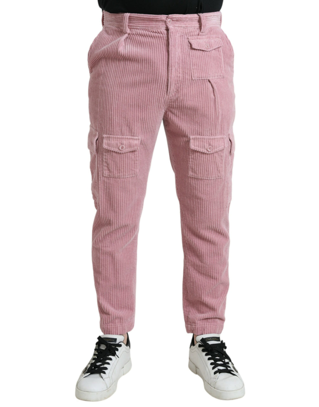 Dolce &amp; Gabbana Sample Sale Dolce &amp; Gabbana Pink Corduroy Cotton Stretch Skinny Cargo Jeans - | Designer outlet