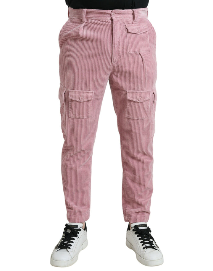 Dolce &amp; Gabbana Sample Sale Dolce &amp; Gabbana Pink Corduroy Cotton Stretch Skinny Cargo Jeans - | Designer outlet