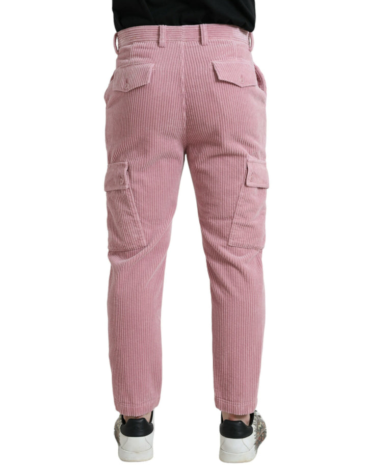 Dolce &amp; Gabbana Sample Sale Dolce &amp; Gabbana Pink Corduroy Cotton Stretch Skinny Cargo Jeans - | Designer outlet