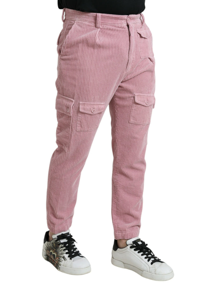 Dolce &amp; Gabbana Sample Sale Dolce &amp; Gabbana Pink Corduroy Cotton Stretch Skinny Cargo Jeans - | Designer outlet
