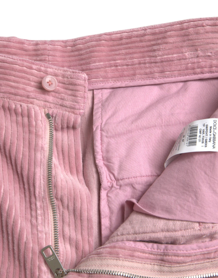 Dolce &amp; Gabbana Sample Sale Dolce &amp; Gabbana Pink Corduroy Cotton Stretch Skinny Cargo Jeans - | Designer outlet