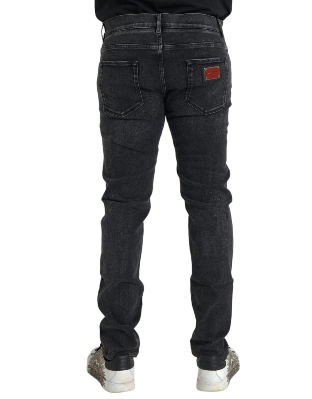 Dolce &amp; Gabbana Sample Sale Dolce &amp; Gabbana Gray Cotton Stretch Skinny Denim Logo Jeans - | Designer outlet