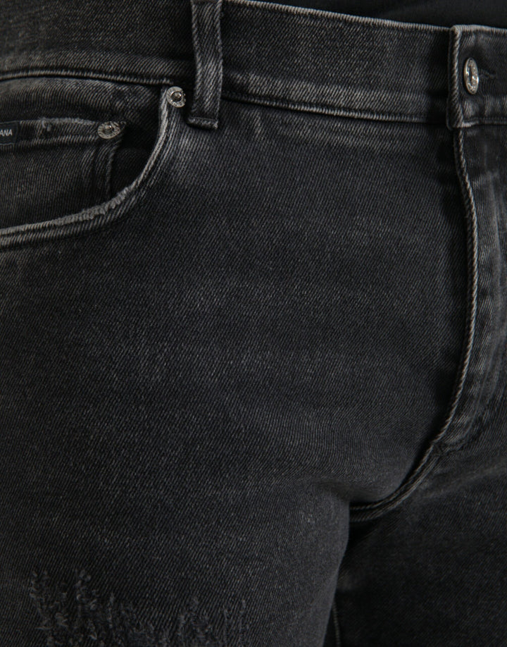 Dolce &amp; Gabbana Sample Sale Dolce &amp; Gabbana Gray Cotton Stretch Skinny Denim Logo Jeans - | Designer outlet