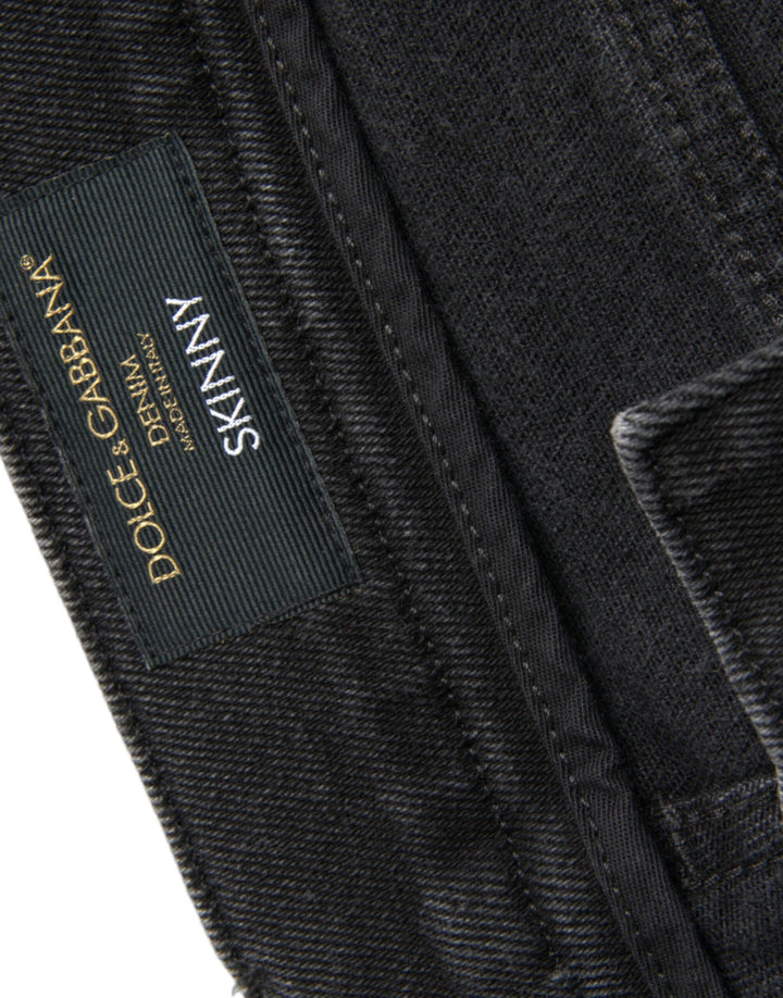 Dolce &amp; Gabbana Sample Sale Dolce &amp; Gabbana Gray Cotton Stretch Skinny Denim Logo Jeans - | Designer outlet