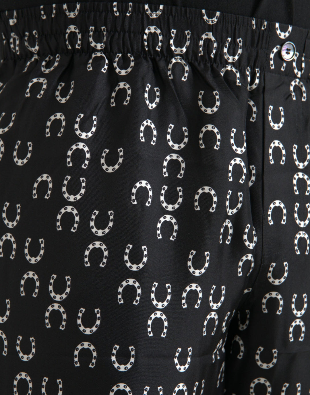 Dolce &amp; Gabbana Sample Sale Dolce &amp; Gabbana Black Horseshoe Print Silk Pants - | Designer outlet