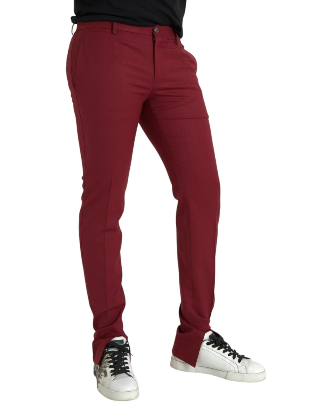 Dolce &amp; Gabbana Red Wool Men Slim Fit Dress Pants by Dolce &amp; Gabbana outlet now on sale