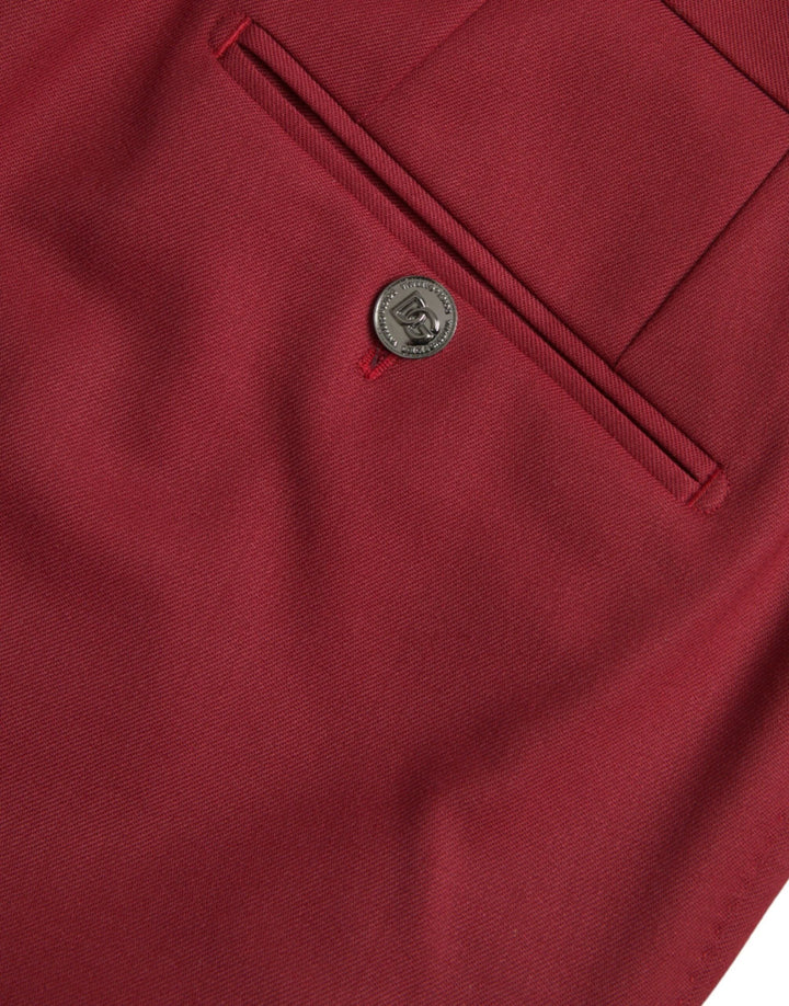 Dolce &amp; Gabbana Red Wool Men Slim Fit Dress Pants by Dolce &amp; Gabbana outlet now on sale