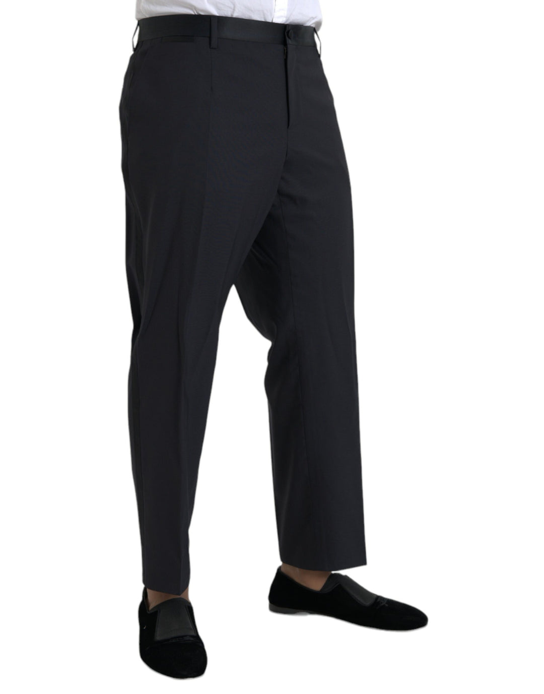 Dolce &amp; Gabbana Blue Wool Men Skinny Dress Pants by Dolce &amp; Gabbana outlet now on sale