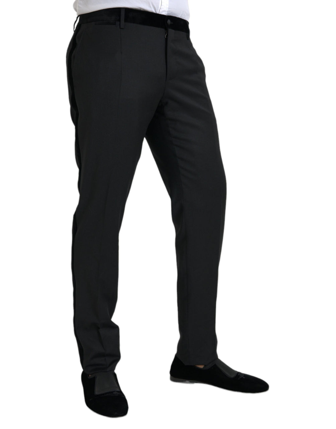 Dolce &amp; Gabbana Black Silk Men Skinny Dress Pants by Dolce &amp; Gabbana outlet now on sale