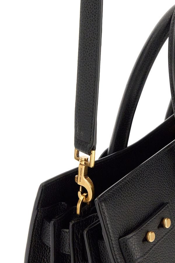 Saint Laurent - Saint Laurent Black Calf Leather Sac De Jour Handbag - 717447DTI0W_1000 - Ask Me Wear