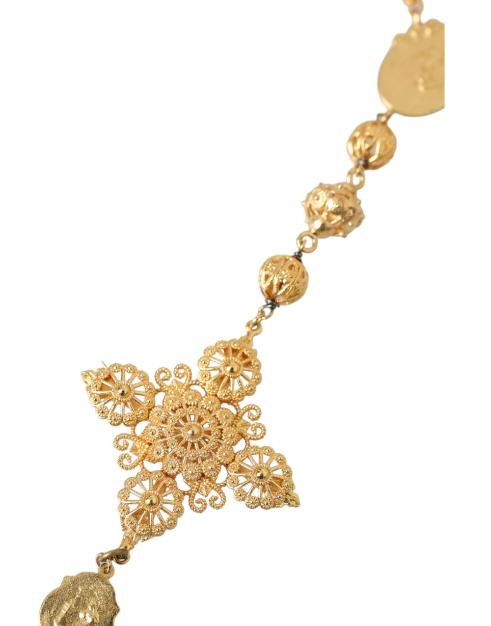 Dolce & Gabbana - Dolce & Gabbana Gold Tone Chain Brass Beaded Statement Sicily Necklace - SMY101268 - Ask Me Wear