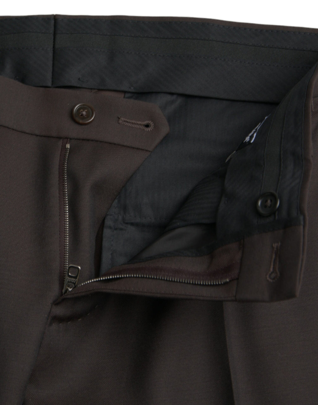 Dolce &amp; Gabbana Dark Brown Wool Slim Fit Formal Pants by Dolce &amp; Gabbana outlet now on sale