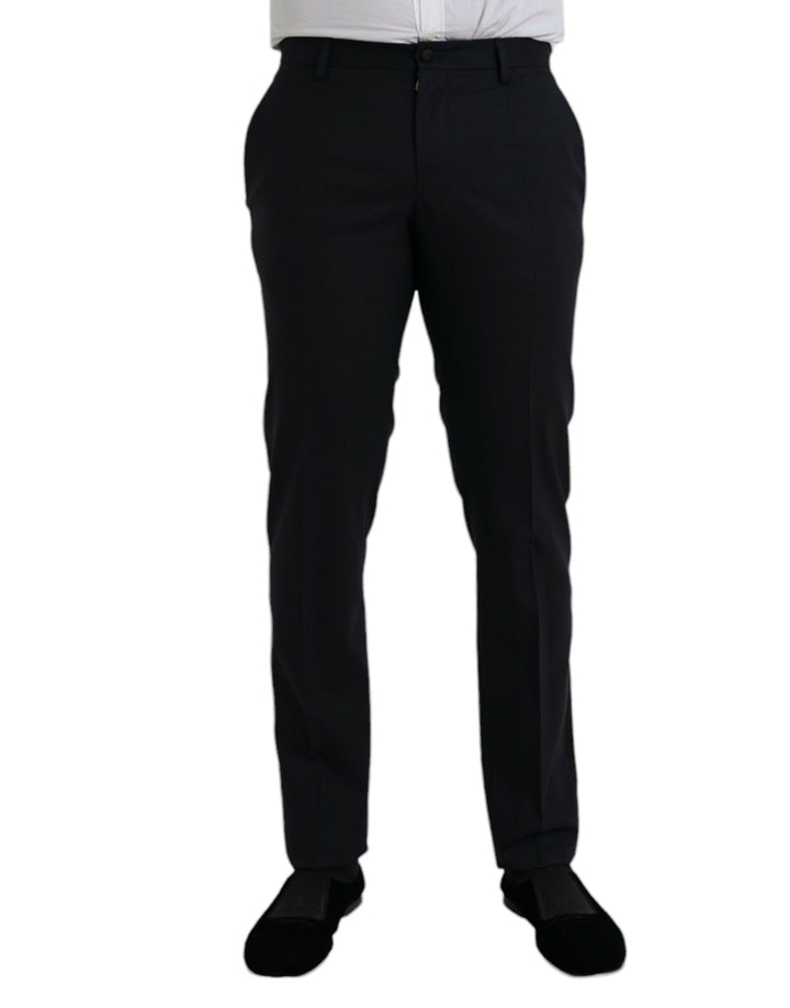 Dolce &amp; Gabbana Dark Blue Wool Slim Fit Formal Pants by Dolce &amp; Gabbana outlet now on sale