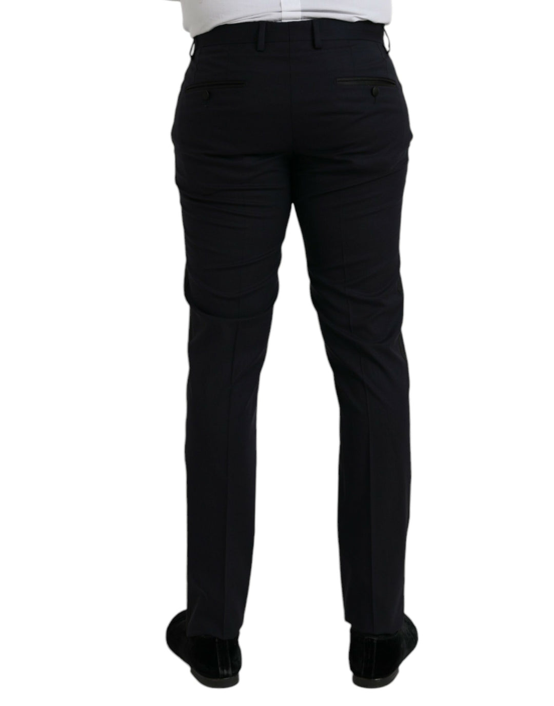 Dolce &amp; Gabbana Dark Blue Wool Slim Fit Formal Pants by Dolce &amp; Gabbana outlet now on sale