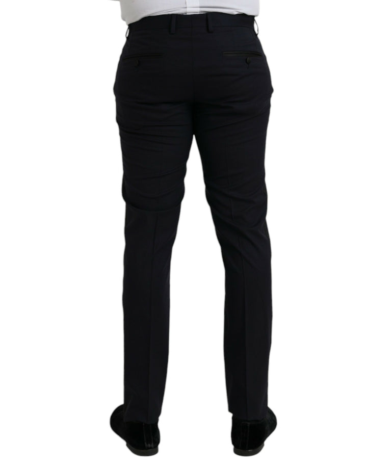 Dolce &amp; Gabbana Dark Blue Wool Slim Fit Formal Pants by Dolce &amp; Gabbana outlet now on sale