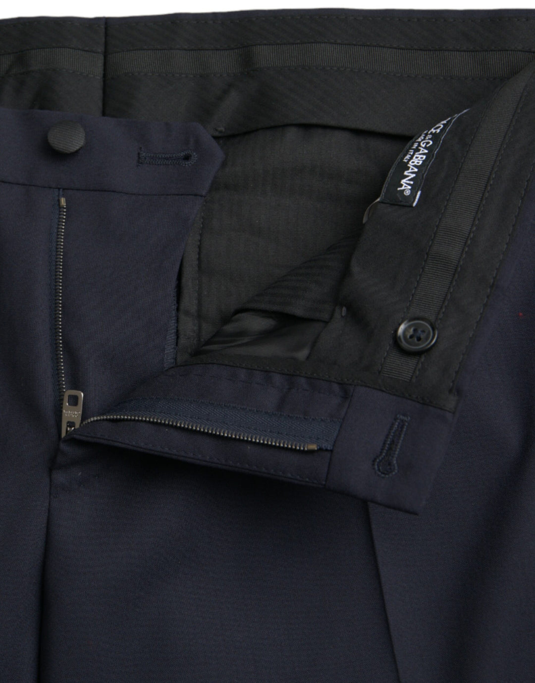 Dolce &amp; Gabbana Dark Blue Wool Slim Fit Formal Pants by Dolce &amp; Gabbana outlet now on sale