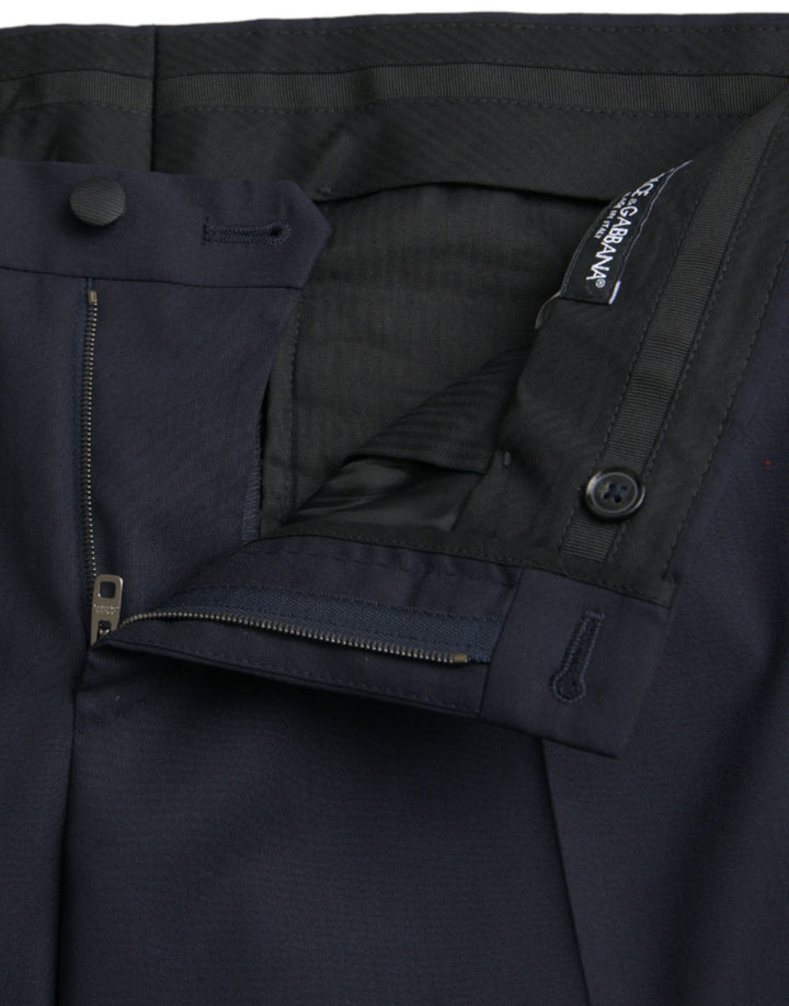 Dolce &amp; Gabbana Dark Blue Wool Slim Fit Formal Pants by Dolce &amp; Gabbana outlet now on sale