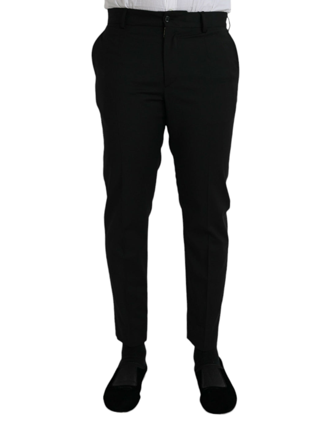 Dolce &amp; Gabbana Black Wool SlimFit Dress Formal Pants by Dolce &amp; Gabbana outlet now on sale