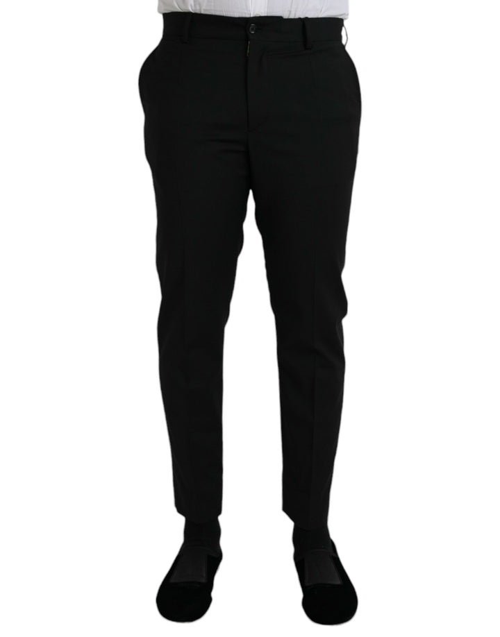 Dolce &amp; Gabbana Black Wool SlimFit Dress Formal Pants by Dolce &amp; Gabbana outlet now on sale