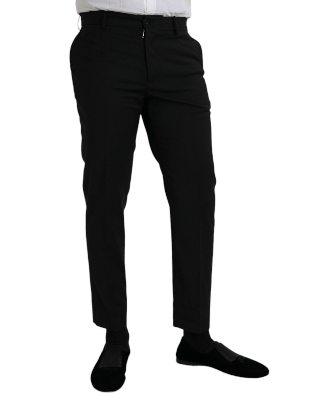 Dolce &amp; Gabbana Black Wool SlimFit Dress Formal Pants by Dolce &amp; Gabbana outlet now on sale