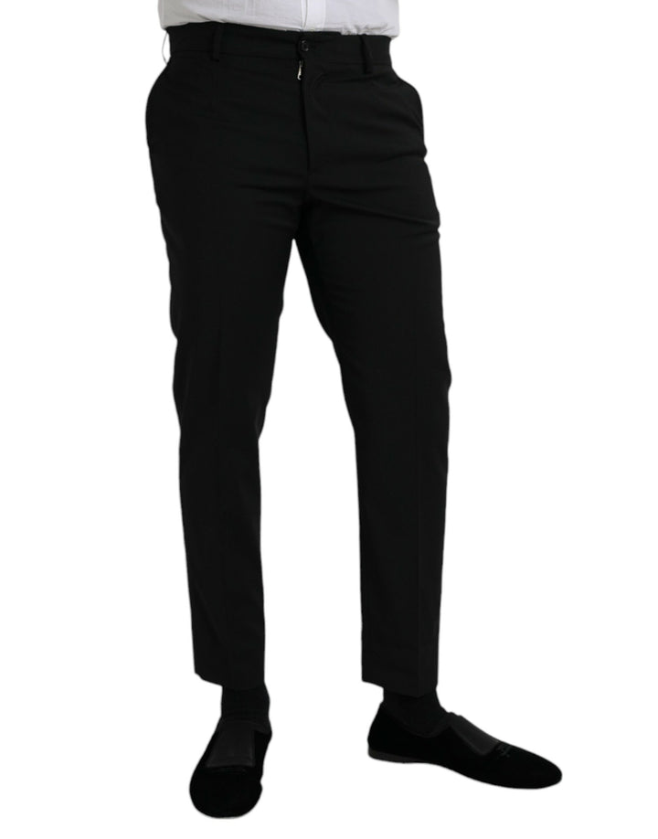 Dolce &amp; Gabbana Black Wool SlimFit Dress Formal Pants by Dolce &amp; Gabbana outlet now on sale