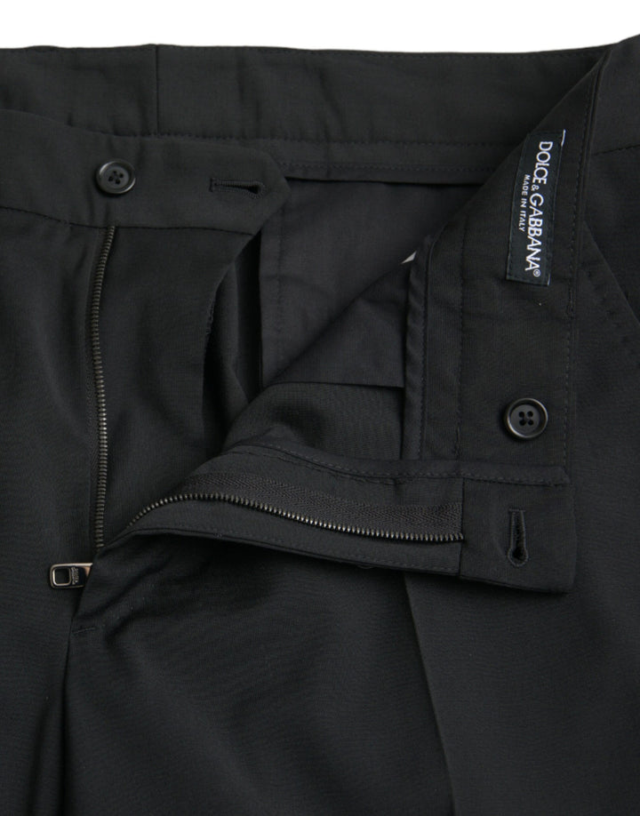 Dolce &amp; Gabbana Black Wool SlimFit Dress Formal Pants by Dolce &amp; Gabbana outlet now on sale