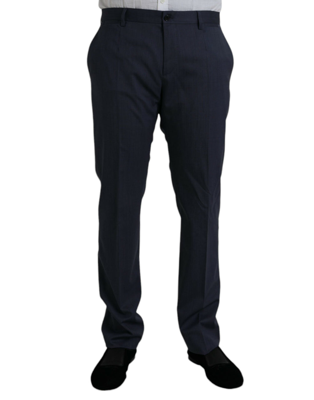 Dolce &amp; Gabbana Blue Wool Slim Fit Dress Formal Pants by Dolce &amp; Gabbana outlet now on sale