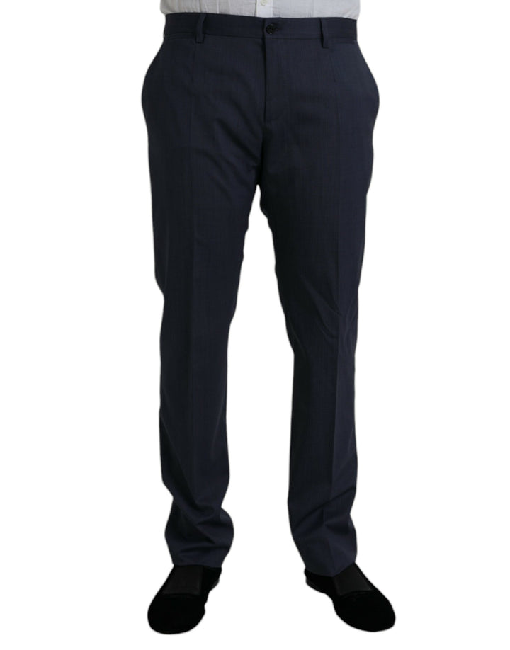 Dolce &amp; Gabbana Blue Wool Slim Fit Dress Formal Pants by Dolce &amp; Gabbana outlet now on sale