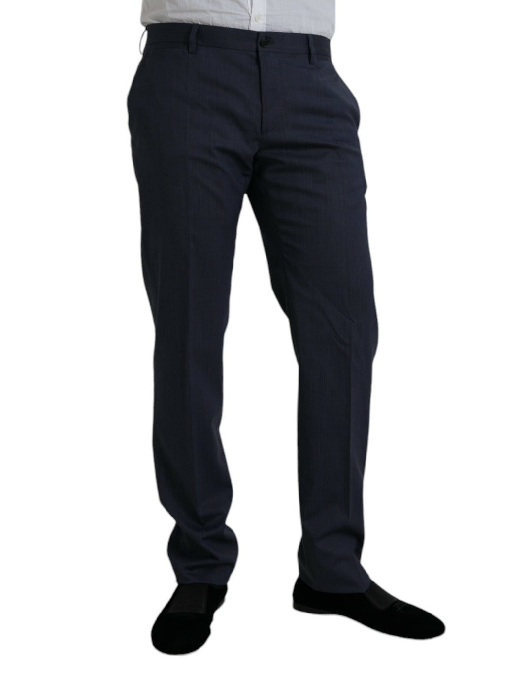 Dolce &amp; Gabbana Blue Wool Slim Fit Dress Formal Pants by Dolce &amp; Gabbana outlet now on sale