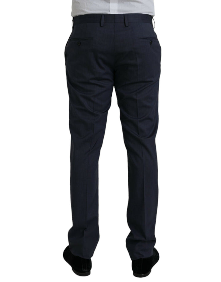 Dolce &amp; Gabbana Blue Wool Slim Fit Dress Formal Pants by Dolce &amp; Gabbana outlet now on sale